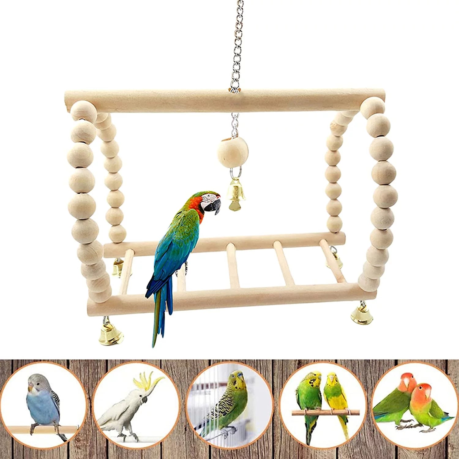 Extra Large 8 Pack Bird Toys - Fun Parakeet & Parrot Accessories for Chewing, Swinging, and Training!