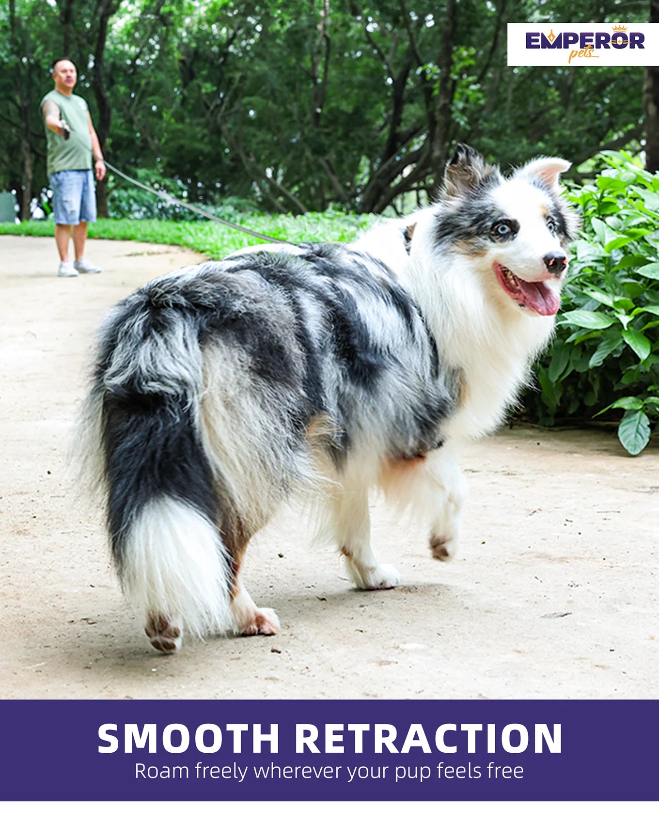 Heavy Duty 16 Ft Retractable Dog Leash for Large Dogs up to 110Lbs - Gray