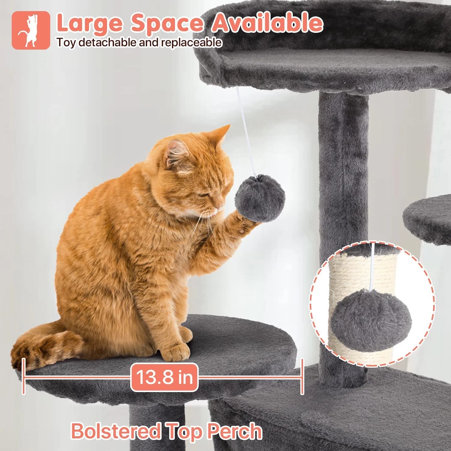 Deluxe 54-Inch Double Condo Cat Tree Tower with Scratching Post & Cozy Perch - Perfect Indoor Playhouse for Your Feline Friends!