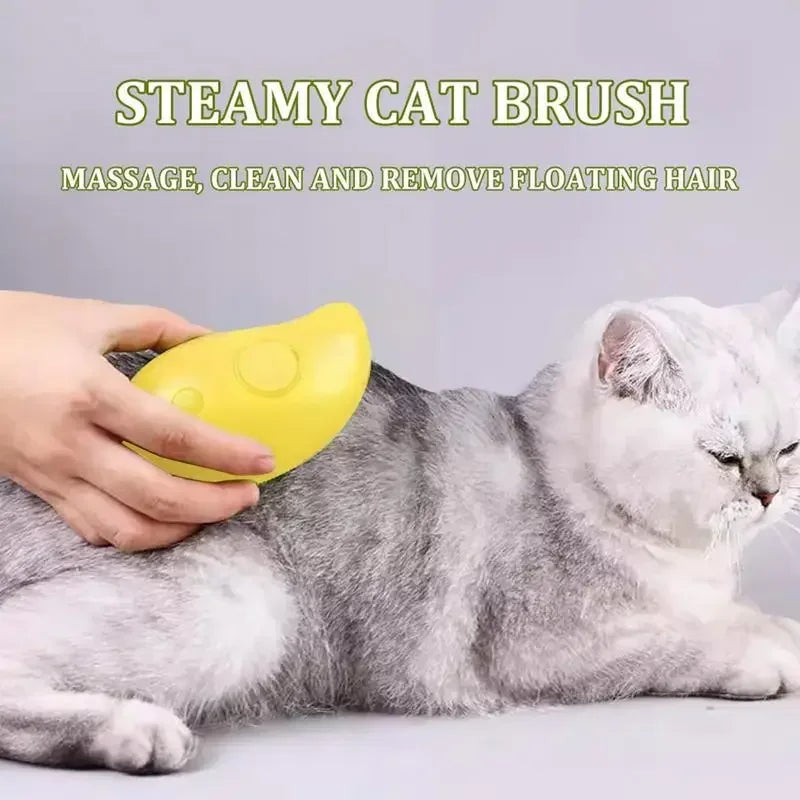 3-in-1 Electric Pet Grooming Tool - Cat & Dog Steamy Brush with Massage and Shedding Sprayer