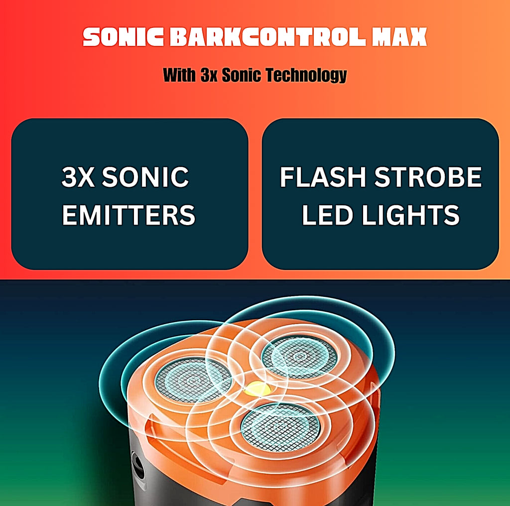 Niche Brands 50Ft Ultrasonic Dog Bark Deterrent Device with 3X Emitters - Stop Barking Now!