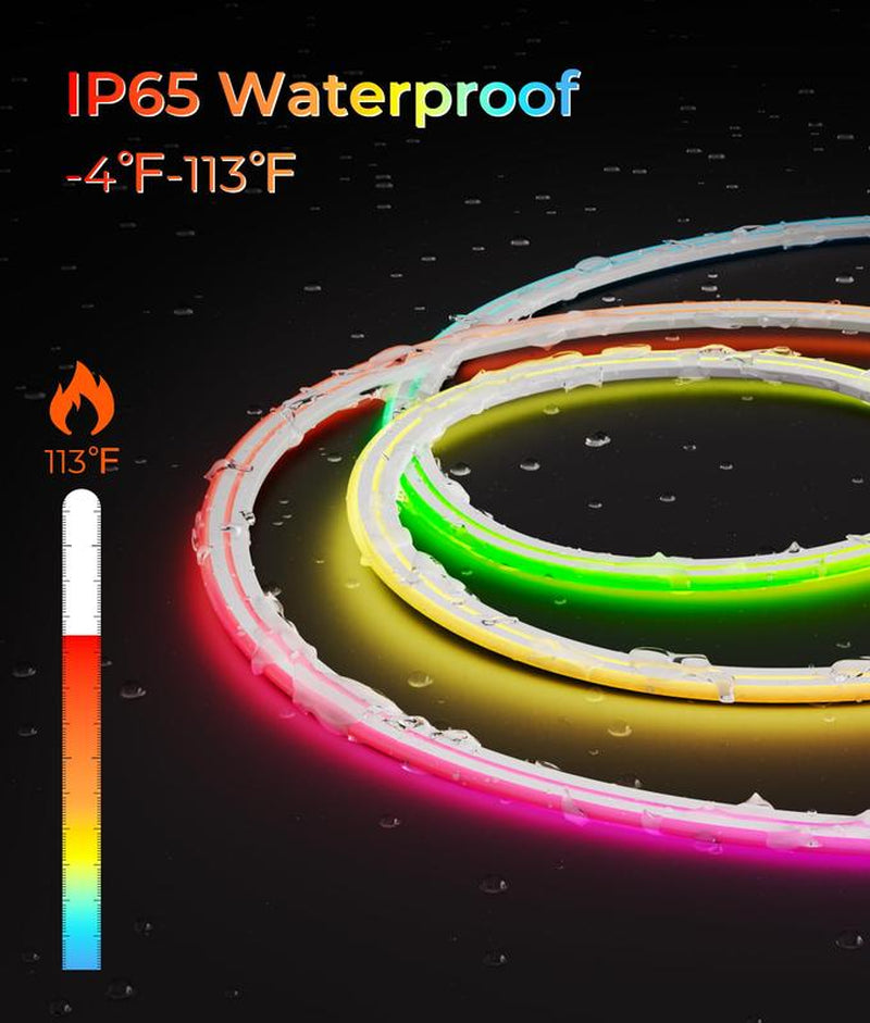 100FT Led Neon Rope Lights Strip - Flexible Led Control with App/Remote Rope Lights Multiple Modes RGB IP65 Waterproof Outdoor Neon Music Sync Gaming Strip for Christmas Outdoor Decorations