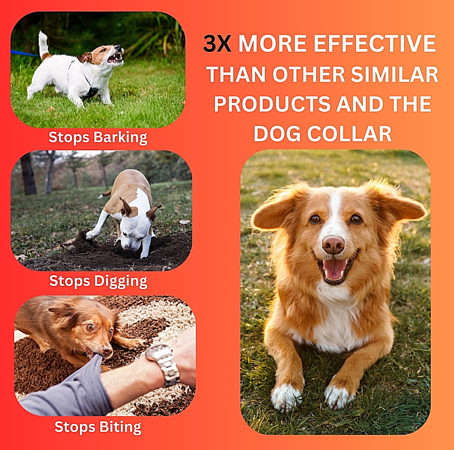 Niche Brands 50Ft Ultrasonic Dog Bark Deterrent Device with 3X Emitters - Stop Barking Now!