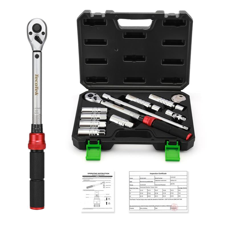 11Pcs 3/8" Drive Spark Plug Socket Set with Click Torque Wrench, Spark Plug Gapper, Universal Joint, Extension Bar, 9/16", 5/8", 3/4", 13/16", 14, 16 and 18Mm, CR-V Sockets with Rubber Rings