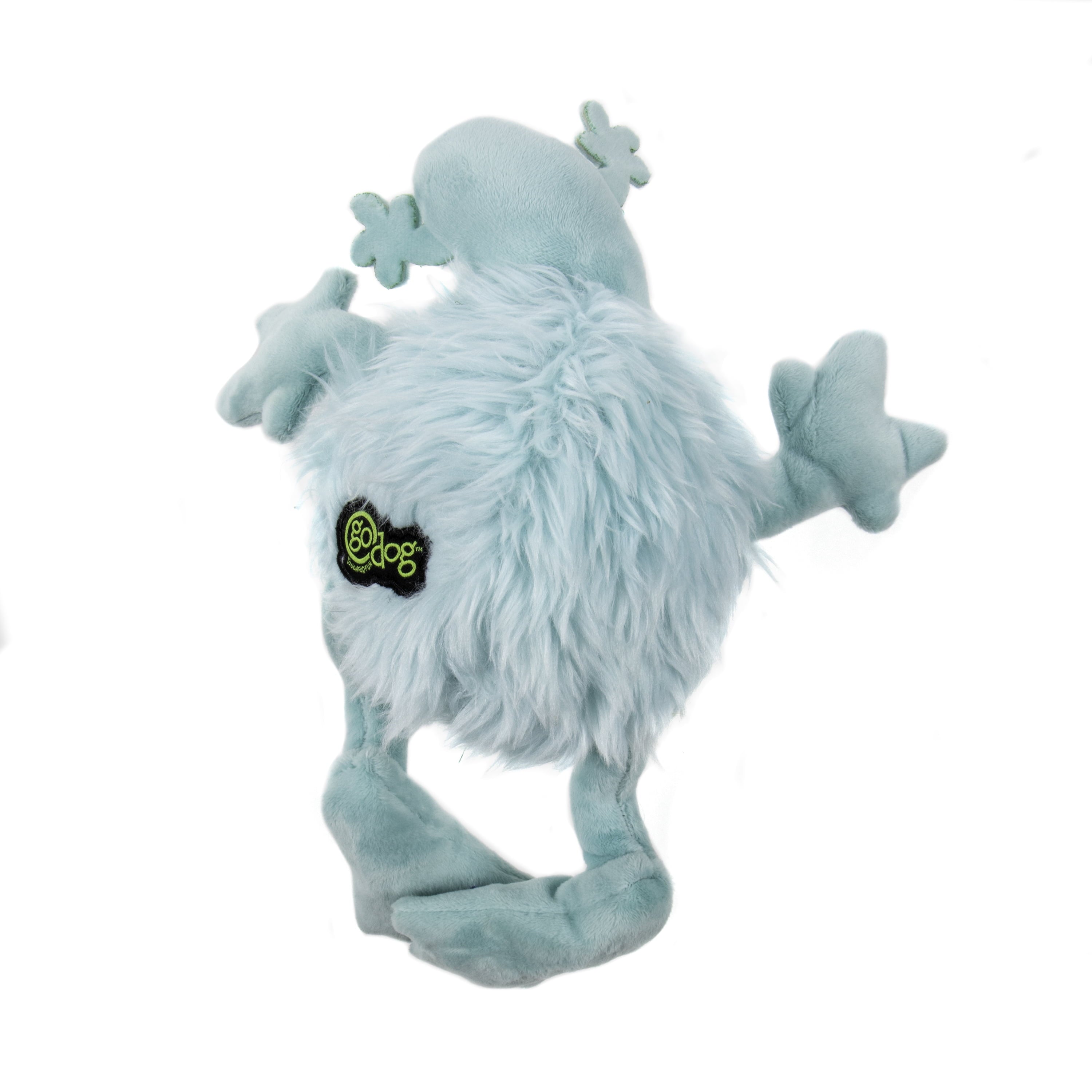 Playclean Germs Squeaky Plush Dog Toy with Odor-Eliminating Essential Oils, Chew Guard Technology - Seafoam, Small