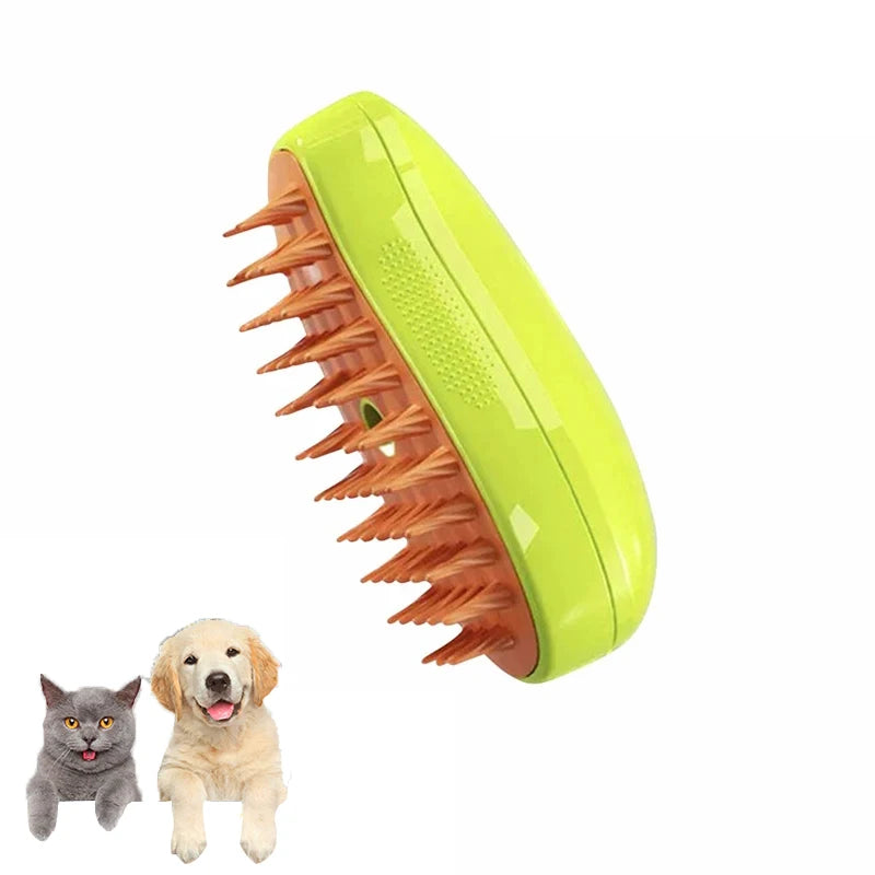 3-in-1 Electric Pet Grooming Tool - Cat & Dog Steamy Brush with Massage and Shedding Sprayer
