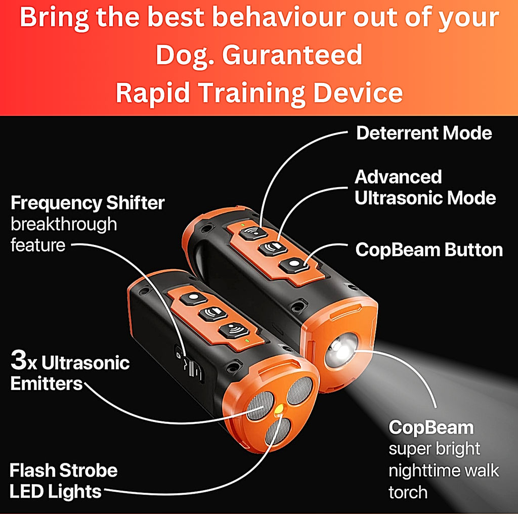 Niche Brands 50Ft Ultrasonic Dog Bark Deterrent Device with 3X Emitters - Stop Barking Now!